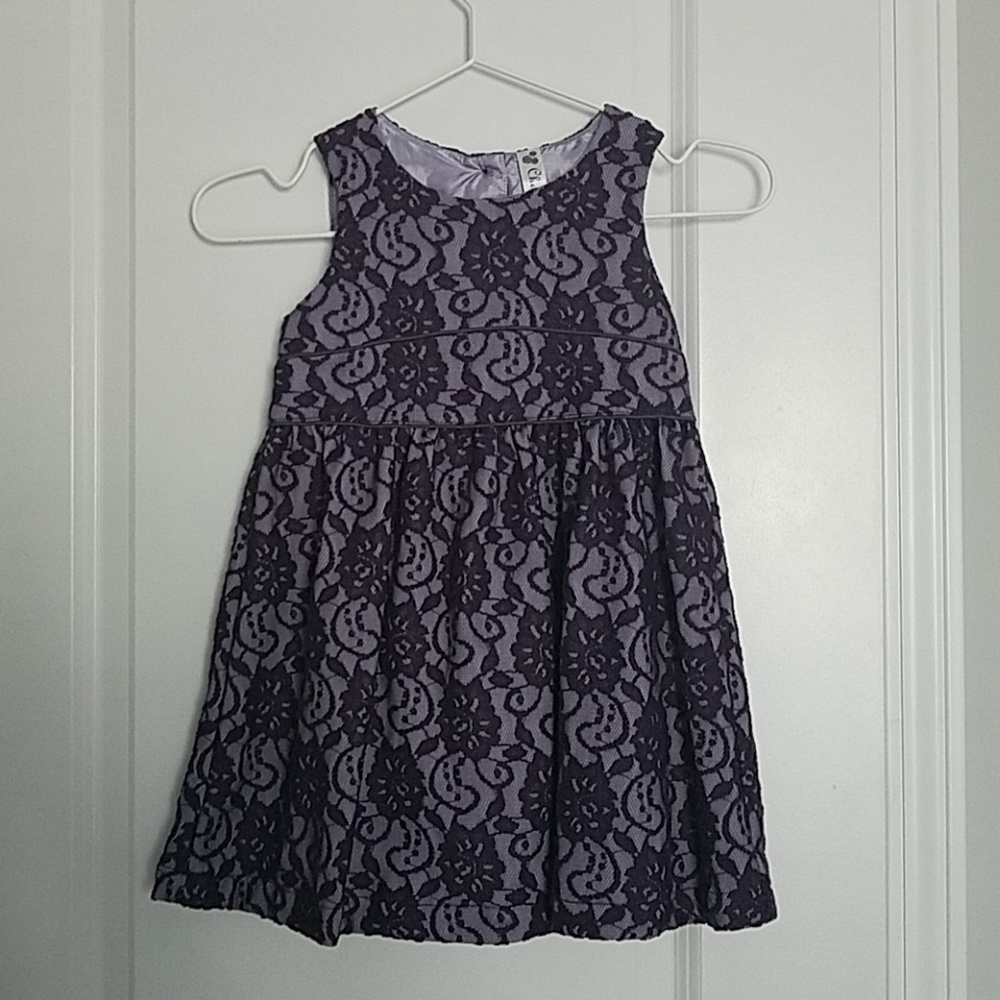 Girls Purple Lace Dress